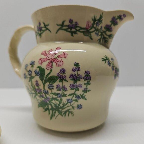 Lenox Spice Garden Collection Jug Flower Pot and Underplate 1995 Fine Porcelain - Picture 6 of 6